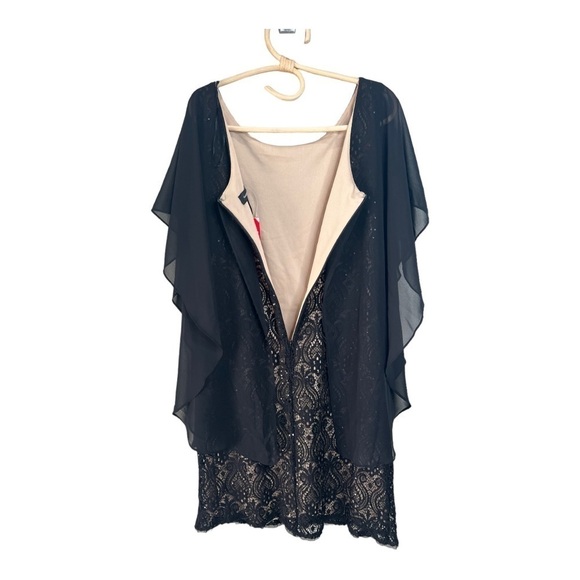 R&M Richards Cocktail Lace Knee Length Black Sequin Sheer Overlay Size 8 NEW - Picture 10 of 16